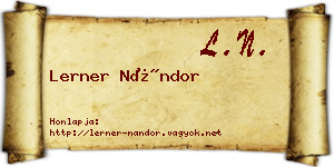 Lerner Nándor névjegykártya