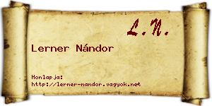 Lerner Nándor névjegykártya